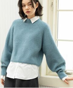 OPAQUE.CLIP / オペーク ドット クリップ ニット・セーター | MIXミドルゲージショートあぜニット【洗濯機OK】