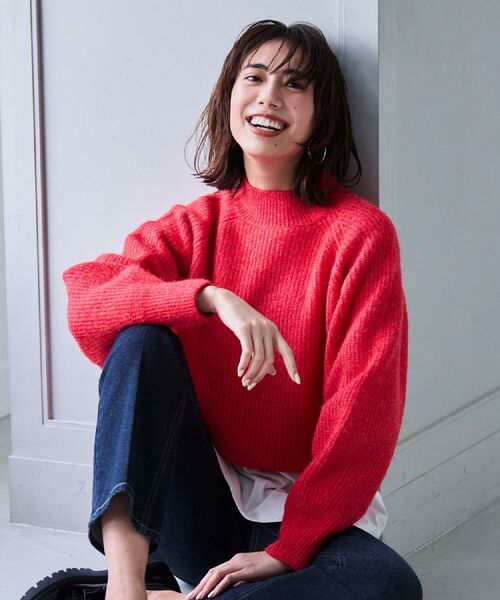 OPAQUE.CLIP / オペーク ドット クリップ ニット・セーター | MIXミドルゲージショートあぜニット【洗濯機OK】 | 詳細1