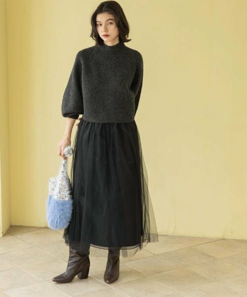 OPAQUE.CLIP / オペーク ドット クリップ ニット・セーター | MIXミドルゲージショートあぜニット【洗濯機OK】 | 詳細14