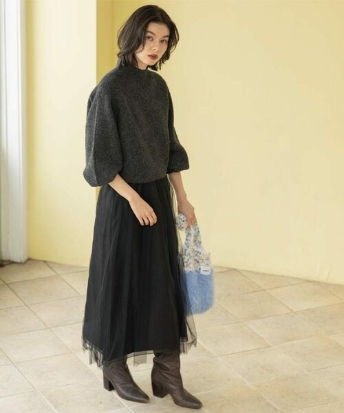 OPAQUE.CLIP / オペーク ドット クリップ ニット・セーター | MIXミドルゲージショートあぜニット【洗濯機OK】 | 詳細15