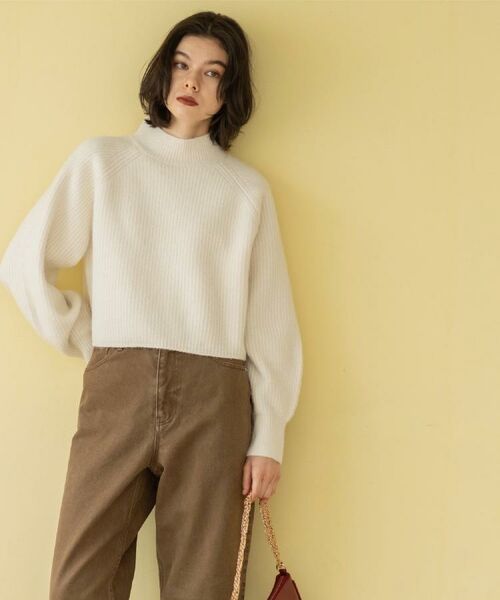 OPAQUE.CLIP / オペーク ドット クリップ ニット・セーター | MIXミドルゲージショートあぜニット【洗濯機OK】 | 詳細2