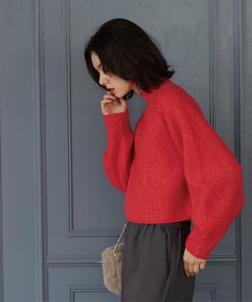 OPAQUE.CLIP / オペーク ドット クリップ ニット・セーター | MIXミドルゲージショートあぜニット【洗濯機OK】 | 詳細20