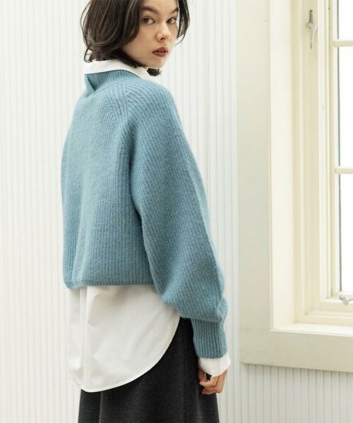 OPAQUE.CLIP / オペーク ドット クリップ ニット・セーター | MIXミドルゲージショートあぜニット【洗濯機OK】 | 詳細25