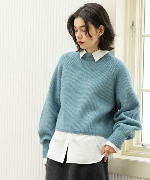 OPAQUE.CLIP / オペーク ドット クリップ ニット・セーター | MIXミドルゲージショートあぜニット【洗濯機OK】 | 詳細26