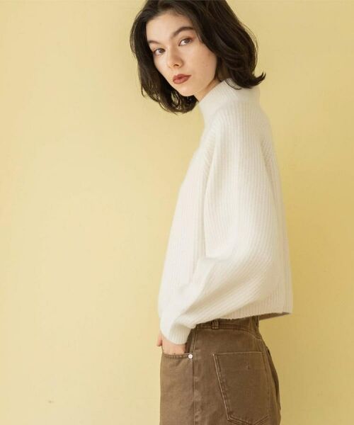 OPAQUE.CLIP / オペーク ドット クリップ ニット・セーター | MIXミドルゲージショートあぜニット【洗濯機OK】 | 詳細3