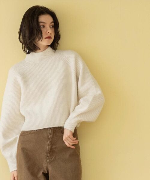 OPAQUE.CLIP / オペーク ドット クリップ ニット・セーター | MIXミドルゲージショートあぜニット【洗濯機OK】 | 詳細5