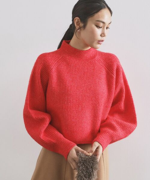 OPAQUE. CLIP/オペーク ドット クリップ MIXミドルゲージショートあぜニット【洗濯機OK】 レッド(061) 38(M)