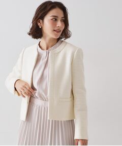 OPAQUE.CLIP / オペーク ドット クリップ ノーカラージャケット | ≪通勤・セレモニー対応≫ コットンツイードジャケット
