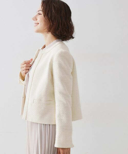 OPAQUE.CLIP / オペーク ドット クリップ ノーカラージャケット | ≪通勤・セレモニー対応≫ コットンツイードジャケット | 詳細1