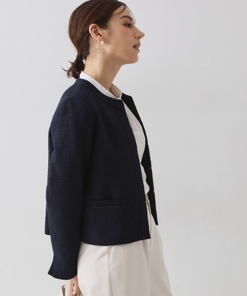 OPAQUE.CLIP / オペーク ドット クリップ ノーカラージャケット | ≪通勤・セレモニー対応≫ コットンツイードジャケット | 詳細5