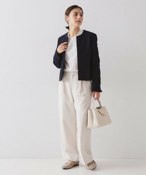 OPAQUE.CLIP / オペーク ドット クリップ ノーカラージャケット | ≪通勤・セレモニー対応≫ コットンツイードジャケット | 詳細6