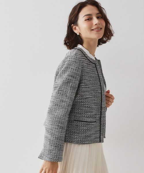 OPAQUE.CLIP / オペーク ドット クリップ ノーカラージャケット | ≪通勤・セレモニー対応≫ コットンツイードジャケット | 詳細9
