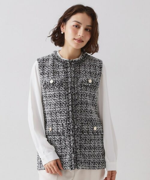 OPAQUE.CLIP / オペーク ドット クリップ ベスト | ≪通勤・セレモニー対応≫ツイードジレ【洗える】 | 詳細10