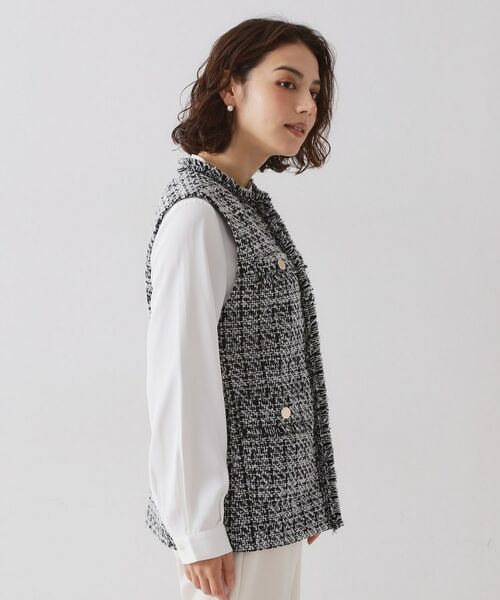 OPAQUE.CLIP / オペーク ドット クリップ ベスト | ≪通勤・セレモニー対応≫ツイードジレ【洗える】 | 詳細11