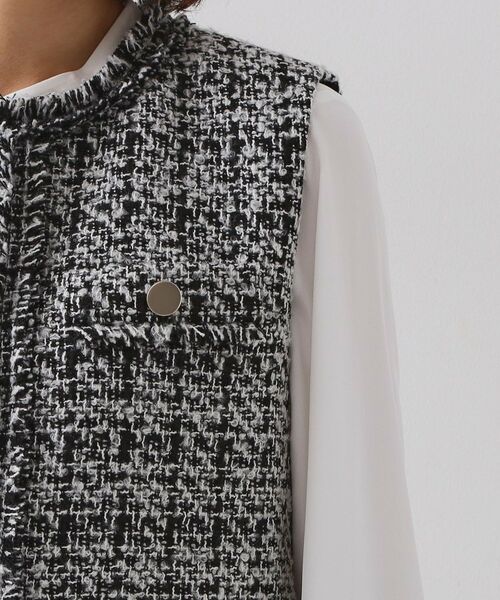 OPAQUE.CLIP / オペーク ドット クリップ ベスト | ≪通勤・セレモニー対応≫ツイードジレ【洗える】 | 詳細15