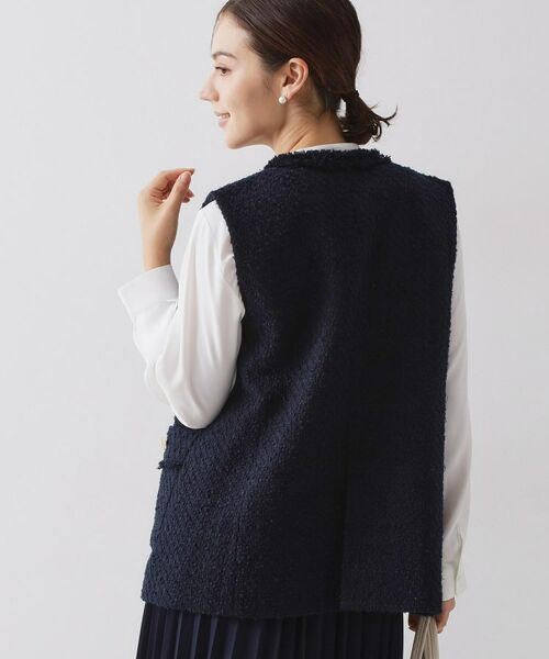 OPAQUE.CLIP / オペーク ドット クリップ ベスト | ≪通勤・セレモニー対応≫ツイードジレ【洗える】 | 詳細2