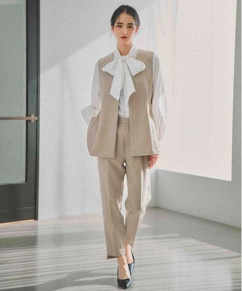 OPAQUE.CLIP / オペーク ドット クリップ ベスト | ペプラムジレ/セットアップ対応可【洗濯機OK】 | 詳細1