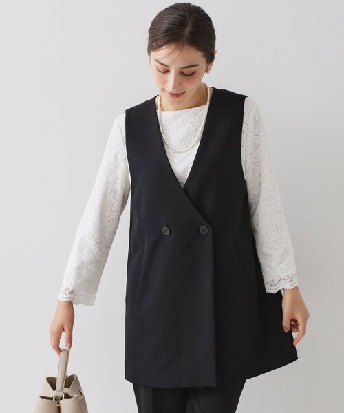 OPAQUE.CLIP / オペーク ドット クリップ ベスト | ≪通勤・セレモニー対応≫Vネックミドルジレ【洗濯機OK】 | 詳細1