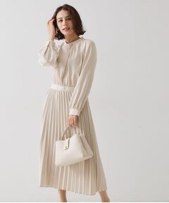 OPAQUE.CLIP / オペーク ドット クリップ ロング・マキシ丈ワンピース | ≪通勤・セレモニー対応≫ジョーゼットプリーツワンピース【洗濯機OK】