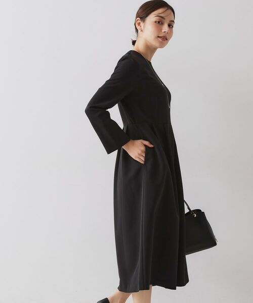 OPAQUE.CLIP / オペーク ドット クリップ ミニ丈・ひざ丈ワンピース | ≪通勤・セレモニー対応≫フィットアンドフレアワンピースダブルクロス【洗濯機OK】 | 詳細1