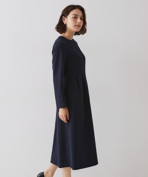 OPAQUE.CLIP / オペーク ドット クリップ ミニ丈・ひざ丈ワンピース | ≪通勤・セレモニー対応≫フィットアンドフレアワンピースダブルクロス【洗濯機OK】 | 詳細10