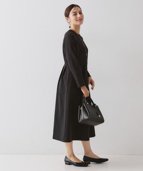 OPAQUE.CLIP / オペーク ドット クリップ ミニ丈・ひざ丈ワンピース | ≪通勤・セレモニー対応≫フィットアンドフレアワンピースダブルクロス【洗濯機OK】 | 詳細3