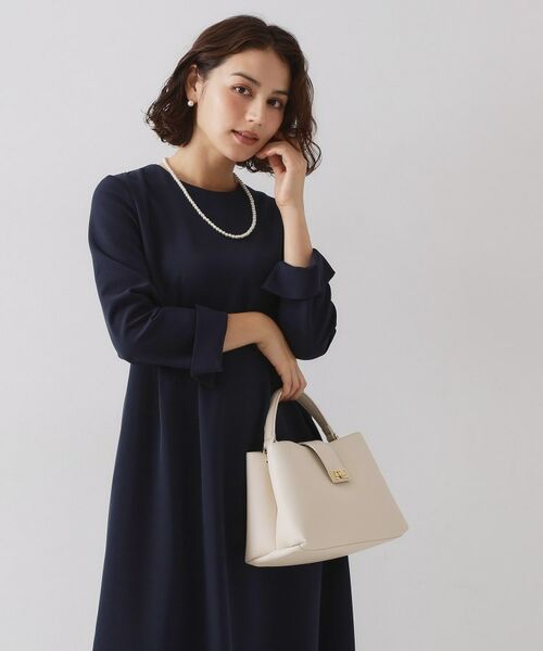 OPAQUE.CLIP / オペーク ドット クリップ ミニ丈・ひざ丈ワンピース | ≪通勤・セレモニー対応≫フィットアンドフレアワンピースダブルクロス【洗濯機OK】 | 詳細5