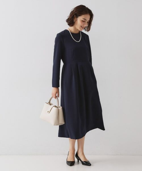 OPAQUE.CLIP / オペーク ドット クリップ ミニ丈・ひざ丈ワンピース | ≪通勤・セレモニー対応≫フィットアンドフレアワンピースダブルクロス【洗濯機OK】 | 詳細6