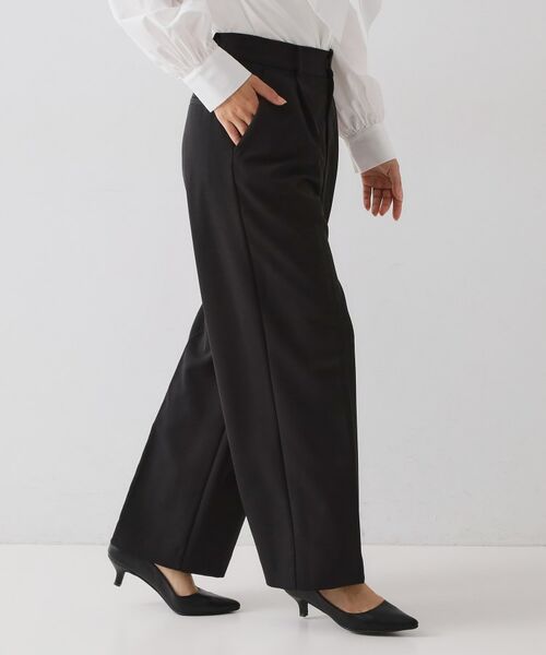 OPAQUE.CLIP / オペーク ドット クリップ パンツ | ≪通勤・セレモニーセットアップ対応≫ ワイドパンツダブルクロス【洗濯機OK】 | 詳細1