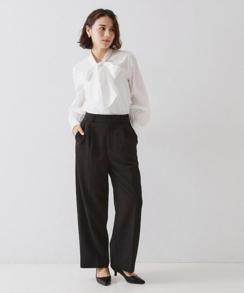 OPAQUE.CLIP / オペーク ドット クリップ パンツ | ≪通勤・セレモニーセットアップ対応≫ ワイドパンツダブルクロス【洗濯機OK】 | 詳細2