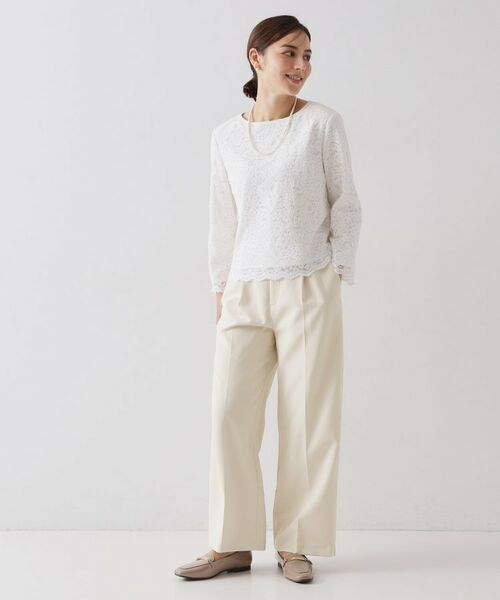 OPAQUE.CLIP / オペーク ドット クリップ パンツ | ≪通勤・セレモニーセットアップ対応≫ ワイドパンツダブルクロス【洗濯機OK】 | 詳細6