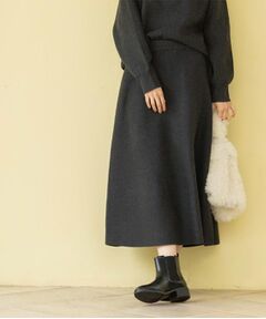 OPAQUE.CLIP / オペーク ドット クリップ ロング・マキシ丈スカート | ニットフレアスカート/セットアップ対応【洗濯機OK】