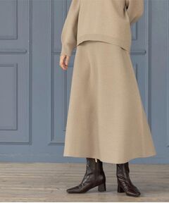 OPAQUE.CLIP / オペーク ドット クリップ ロング・マキシ丈スカート | ニットフレアスカート/セットアップ対応【洗濯機OK】