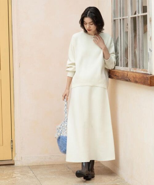 OPAQUE.CLIP / オペーク ドット クリップ ロング・マキシ丈スカート | ニットフレアスカート/セットアップ対応【洗濯機OK】 | 詳細1