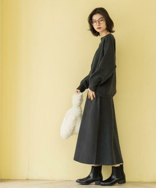 OPAQUE.CLIP / オペーク ドット クリップ ロング・マキシ丈スカート | ニットフレアスカート/セットアップ対応【洗濯機OK】 | 詳細10