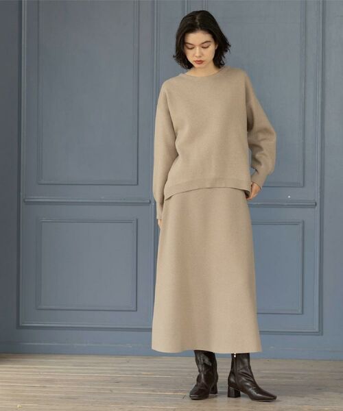 OPAQUE.CLIP / オペーク ドット クリップ ロング・マキシ丈スカート | ニットフレアスカート/セットアップ対応【洗濯機OK】 | 詳細12