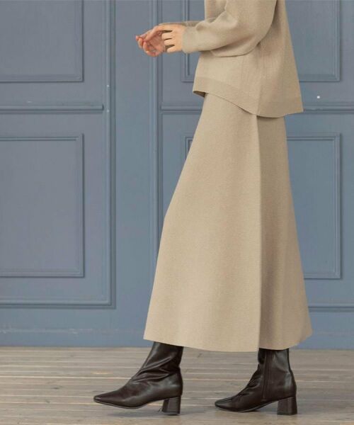 OPAQUE.CLIP / オペーク ドット クリップ ロング・マキシ丈スカート | ニットフレアスカート/セットアップ対応【洗濯機OK】 | 詳細13