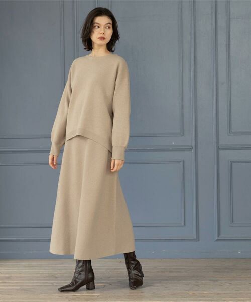 OPAQUE.CLIP / オペーク ドット クリップ ロング・マキシ丈スカート | ニットフレアスカート/セットアップ対応【洗濯機OK】 | 詳細14