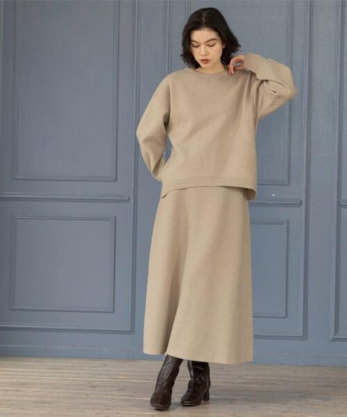 OPAQUE.CLIP / オペーク ドット クリップ ロング・マキシ丈スカート | ニットフレアスカート/セットアップ対応【洗濯機OK】 | 詳細15