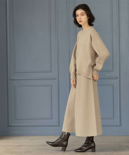 OPAQUE.CLIP / オペーク ドット クリップ ロング・マキシ丈スカート | ニットフレアスカート/セットアップ対応【洗濯機OK】 | 詳細16