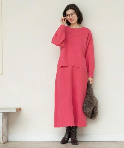 OPAQUE.CLIP / オペーク ドット クリップ ロング・マキシ丈スカート | ニットフレアスカート/セットアップ対応【洗濯機OK】 | 詳細18