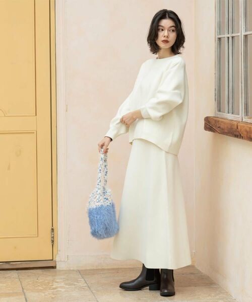 OPAQUE.CLIP / オペーク ドット クリップ ロング・マキシ丈スカート | ニットフレアスカート/セットアップ対応【洗濯機OK】 | 詳細2