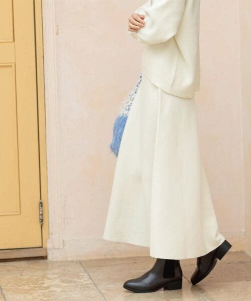 OPAQUE.CLIP / オペーク ドット クリップ ロング・マキシ丈スカート | ニットフレアスカート/セットアップ対応【洗濯機OK】 | 詳細3