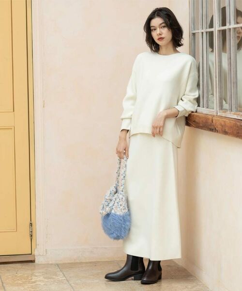 OPAQUE.CLIP / オペーク ドット クリップ ロング・マキシ丈スカート | ニットフレアスカート/セットアップ対応【洗濯機OK】 | 詳細4