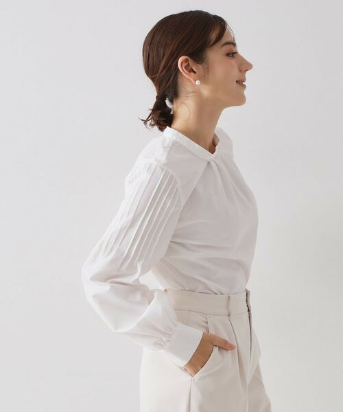 OPAQUE.CLIP / オペーク ドット クリップ シャツ・ブラウス | ≪通勤・セレモニー対応≫袖タックボリュームブラウス【洗濯機OK】 | 詳細1