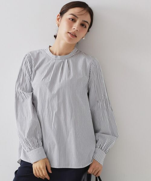 OPAQUE.CLIP / オペーク ドット クリップ シャツ・ブラウス | ≪通勤・セレモニー対応≫袖タックボリュームブラウス【洗濯機OK】(ブラック(319))