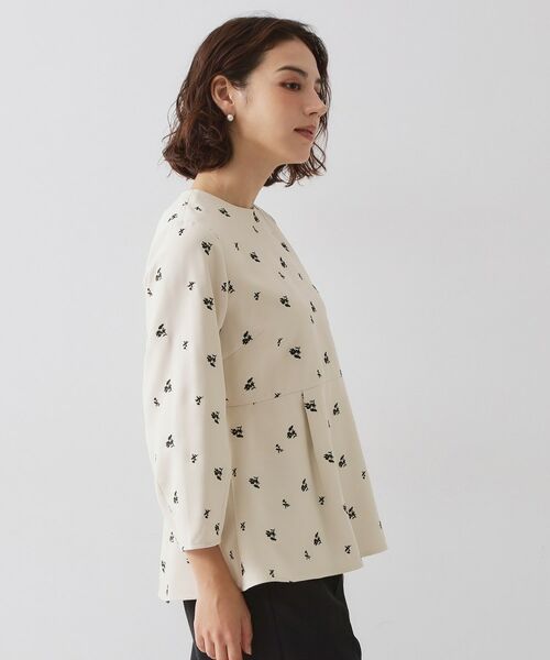 OPAQUE.CLIP / オペーク ドット クリップ シャツ・ブラウス | フラワー刺繍ペプラムブラウス【洗濯機OK】 | 詳細10