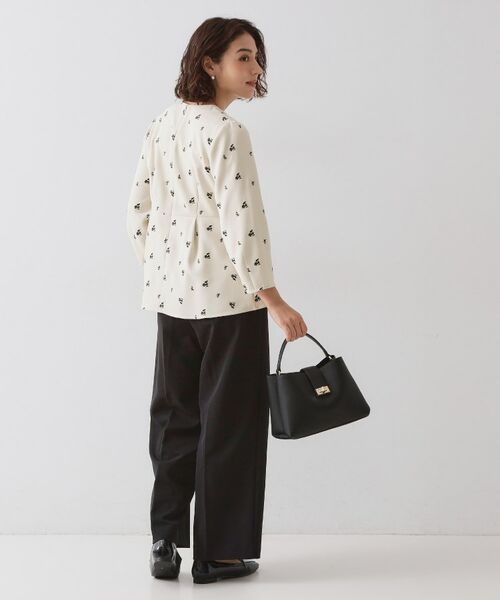 OPAQUE.CLIP / オペーク ドット クリップ シャツ・ブラウス | フラワー刺繍ペプラムブラウス【洗濯機OK】 | 詳細7