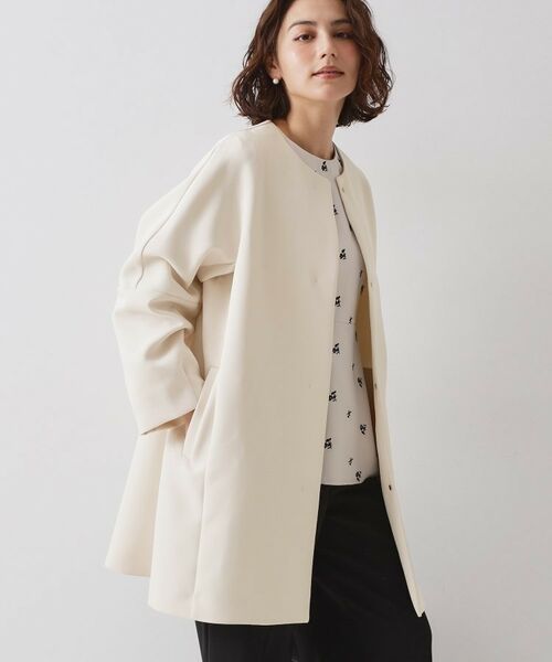 OPAQUE. CLIP/オペーク ドット クリップ フォルムスリーブミドルコート【洗濯機OK】 オフホワイト(003) 36(S) OPAQUE. CLIP/オペーク ドット クリップ フォルムスリーブミドルコート【洗濯機OK】 オフホワイト(003) 36(S)