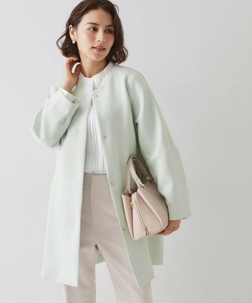 OPAQUE. CLIP/オペーク ドット クリップ フォルムスリーブミドルコート【洗濯機OK】 ミントグリーン(021) 38(M) OPAQUE. CLIP/オペーク ドット クリップ フォルムスリーブミドルコート【洗濯機OK】 ミントグリーン(021) 38(M)